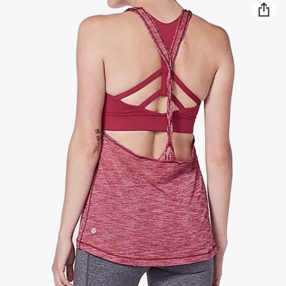 Lululemon Ruby Red Twist and Toil Tank - size 4